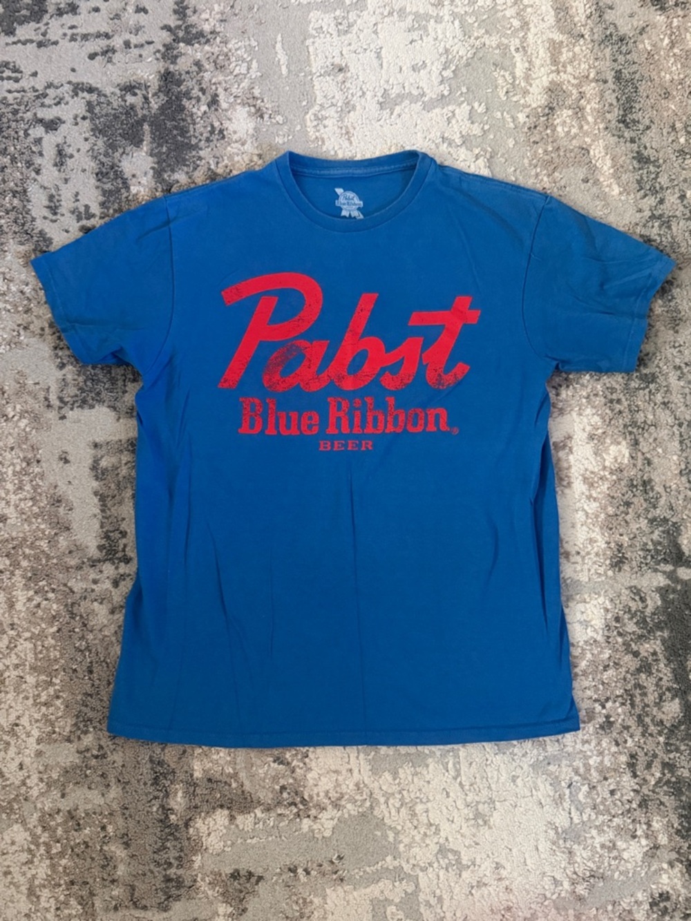 Pabst Blue Ribbon Men's Royal Blue Logo Tee MEDIUM